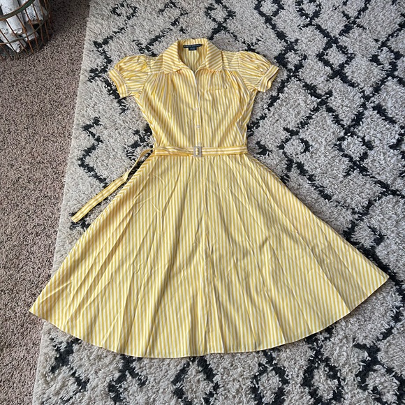 Vintage Ralph Lauren Stripped dress size 2 - Picture 7 of 15